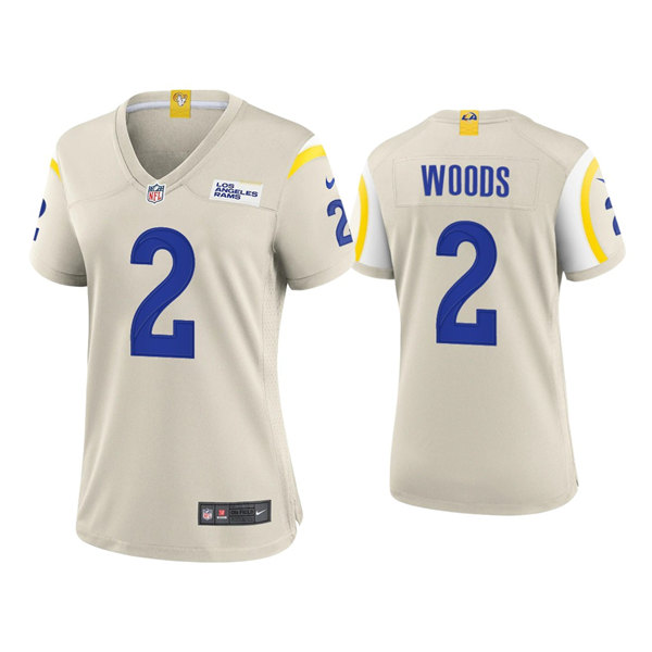 Women's Los Angeles Rams #2 Robert Woods Bone Vapor Untouchable Limited Stitched Jersey(Run Small)